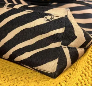 Coach Vintage Canvas Zebra Print Tote Shoulder Bag thumbnail 7