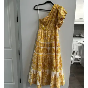 Farm Rio Yellow Ainika Tapestry One Shoulder Maxi Dress thumbnail 2