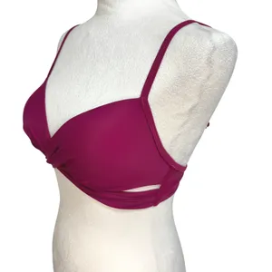 Cupshe Bikini Top‎ Magenta Pink Twisted Front Padded Swimwear Beach Small 11A thumbnail 2