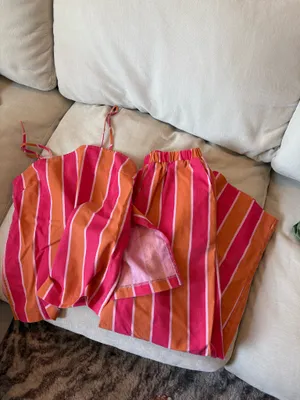 Amazon Linen Striped Pant Set thumbnail 4