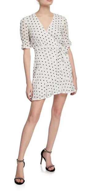 La Maison Talulah Something‎ About You Mini Dress in White Black Polka Dot Print thumbnail 1