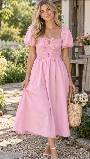 Women's ASTR The Label Pink Midi Dress Size L thumbnail 1