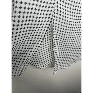 Pleione Blouse Womens Large Lace Yoke Sleeveless Geometric Scalloped Black White thumbnail 6