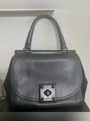 Coach Drifter 38388 Black Mixed-Leather Top Handle Satchel with Strap thumbnail 5
