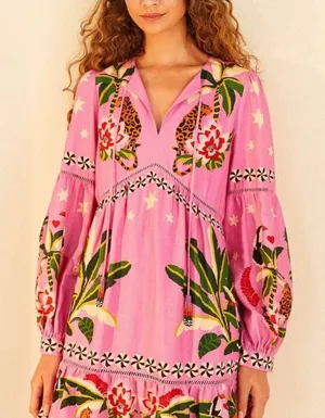 Farm Rio Leopard Forest Mini Dress thumbnail 1
