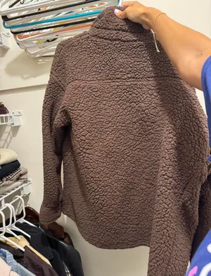 Brown Teddy Jacket Black thumbnail 3