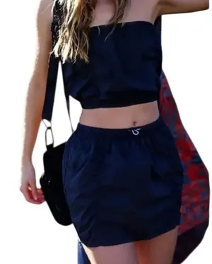 Free people Movement Navy Blue 2pc Skort Set(Size Small) thumbnail 1