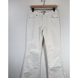 NWT Wrangler x Staud Jeans White The Bikini Denim Flare Low Rise Side Slit 25x32 thumbnail 6