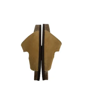 Greystone Ewan Slide Sandals Women 9.5 Brown Suede Whipstitch Buckle Boho Casual thumbnail 8
