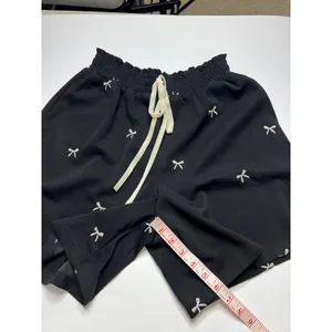 Davi & Dani Bow Print Size Small Black Hoodie and Shorts Matching Lounge Set thumbnail 14