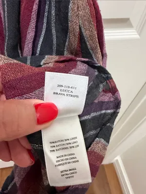 Rails Lucca Linen Blend Smocked Mini Dress Brava Multi-Color Stripe Size XS thumbnail 7