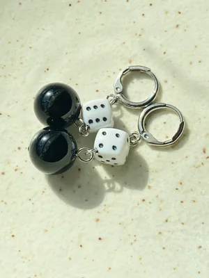 Handmade y2k funky unique dangle earrings 🌀🖤 thumbnail 5