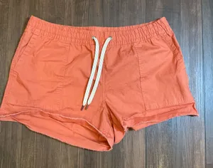 Vuori Ripstop Shorts Burnt Orange Elastic Waist Drawcord Large Hiking Casual thumbnail 1