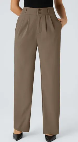 NWT Halara Flex™ High Waisted Zipper Pocket Shirred Straight Leg Work Pants smal thumbnail 1