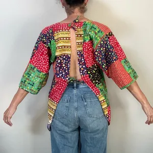 Vintage 60s bandana patchwork print tie-back apron top by Design House thumbnail 3
