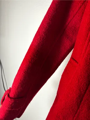 BNCI by Blanc Noir Red Wool Peacoat Double Breasted Small thumbnail 6