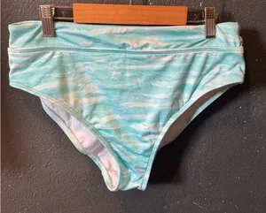 Hurley Light Blue Tie Dye Women's Bikini Bottom Size Large thumbnail 1