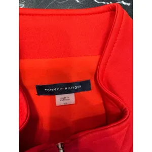 Tommy Hilfiger Dress Womens 12 Coral Red Sleeveless Gold Zip Mini Beltless EUC thumbnail 7
