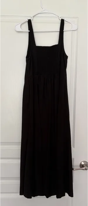 Old Navy Black Sleeveless Midi Dress Sweetheart Neckline thumbnail 3
