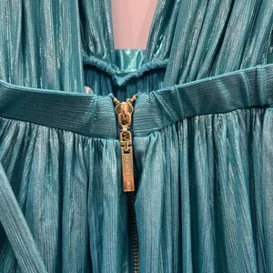Bronx and Banco Blue Romi Metallic Gown Size Medium $510 thumbnail 8