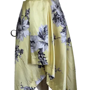 Speechless Yellow Floral High Low Dress Size 5 Spaghetti Strap Prom Formal Satin thumbnail 7