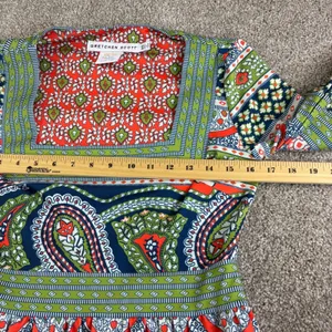 Gretchen Scott Paisley Park Dress XS‎ Square Neck Boho Midi Resort Preppy Artsy thumbnail 8