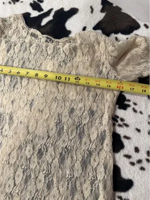 Women's ivory lace blouse, Love by Love brand, size L thumbnail 6