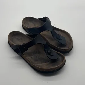 Birkenstock Gizeh Black Birko-Flor Thong Sandals Women 38 L7 M5 Made in Germany thumbnail 11