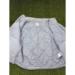 Kensie Jeans Women Blue Floral Quilted Snap Front Mock Neck Jacket Cotton Large thumbnail 9