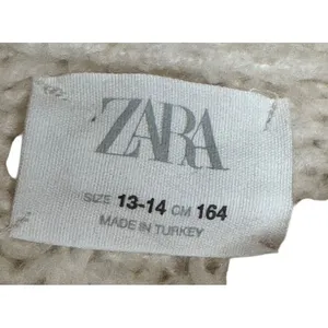 Zara‎ Women's Sweater Shawl Chunky Snap Buttons Long Sleeve Cream Sz. 13-14 thumbnail 4
