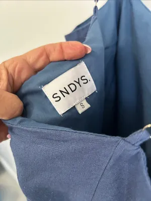 SNDYS x Revolve Blue Linen Mini Dress thumbnail 6