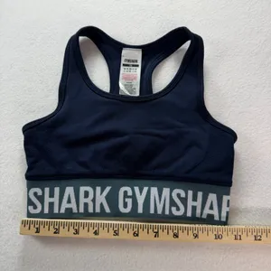 Gymshark‎ Flex Seamless Sports Bra Navy Blue Teal Racerback Womens XS Workout thumbnail 4