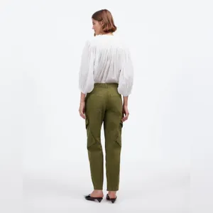 Madewell Seamed Barrel-Leg Utility Pant Garment-Dyed Twill Green NWT Size 2 Tall thumbnail 11