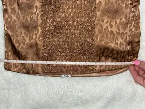 Princess Polly Feldman Beige/Brown Leopard Print Silky Top thumbnail 9