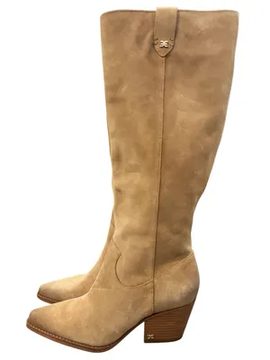 Sam Edelman Woods Knee High Boots Tan Suede Leather Western Boots Size 9 EU 40 thumbnail 8