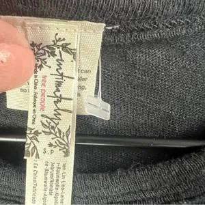 Free People Intimately All the Time Linen Blend Black Tank Top Sleeveless Shirt thumbnail 4