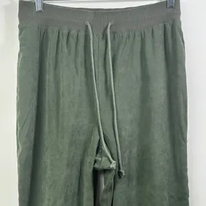 Denim & Co Olive Green Faux Suede Pull On Drawstring Pants Large High Rise L thumbnail 7