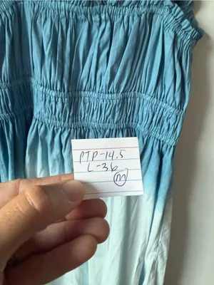 J. Crew Cotton Dip Dye Ombre Blue Maxi Sundress Comfy Blue White Boho Size M thumbnail 9