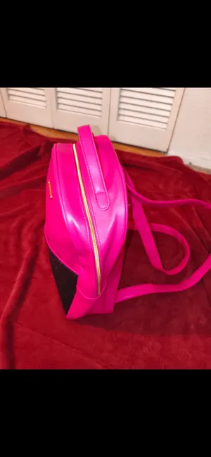 Juicy Couture Hot Pink & Black Faux Leather Backpack Sequence thumbnail 12