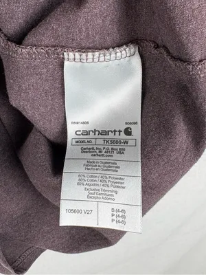 Carhartt Women's Loose Fit Heavyweight Maroon Logo T-Shirt Size S thumbnail 5