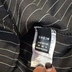 SHEIN Women's M Black Striped Short Sleeve Button-Up Shirt Casual thumbnail 3