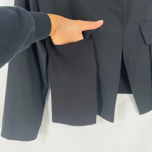 Crea Concept Blazer Jacket Womens Size 8 Black Knit Patch Pockets‎ Formal Wool thumbnail 6