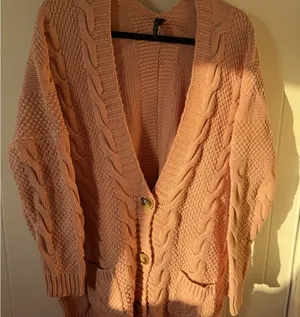 Agnes & Dora Peach Cable Knit Cardigan thumbnail 1