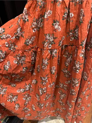 Orange & Green Floral Boho Dress – Fits Small thumbnail 4