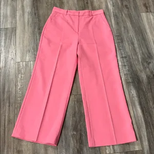 Zara NWT pink cropped pant medium Waist 15 Rise 12 Inseam 26 Leg opening 10.5 thumbnail 2