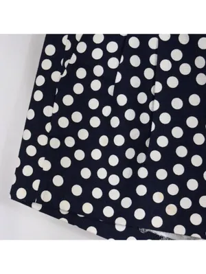 J.Crew Navy Blue White Polka Dot Pleated Shorts Women’s Size 6 thumbnail 3