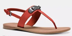 COACH Gracie Swagger Sandals Women's US Size 6M Carmine Red thumbnail 1