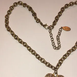 Guess Gold Tone CZ Heart Pendant Boho Chain Necklace thumbnail 4