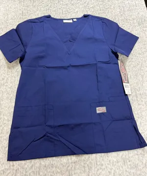 Scrubzone by Landau‎ True Navy V-Neck Medical Scrub Top XSM 70221 NWT thumbnail 1