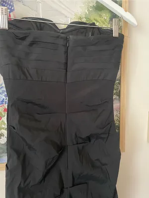 Xscape Ruched Black Elegant Strapless Mermaid Maxi Dress Gown Size US 4 thumbnail 6
